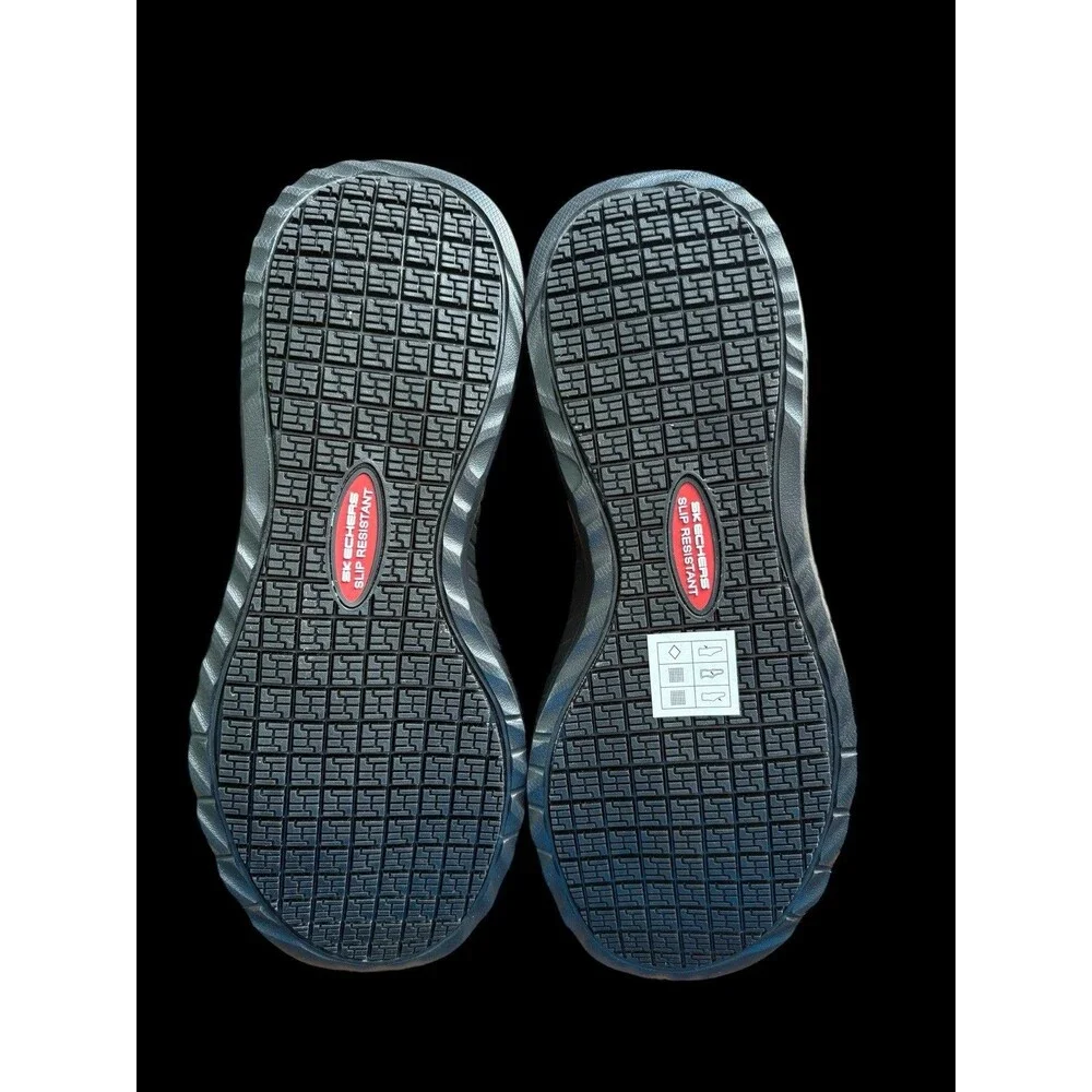 Skechers Work Emma Knit Slip Resistant Shoes Womens 7 Black Memory Foam 108284 - Picture 10 of 14